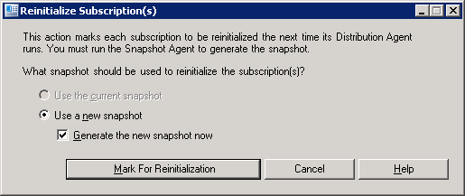 reinitialize subscriptons