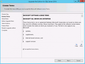 accept sql server license terms