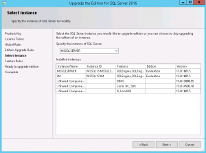 specify instance of sql server to modify