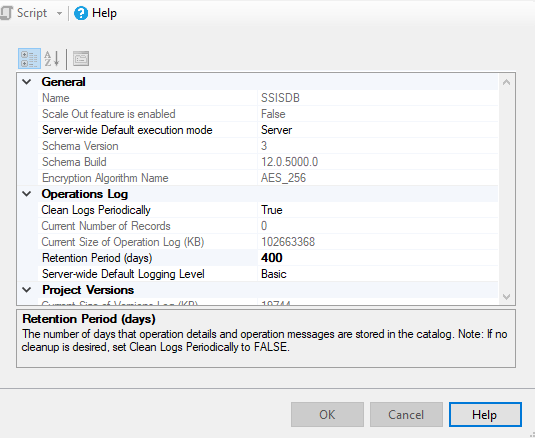 SSISDB Catalog Properties