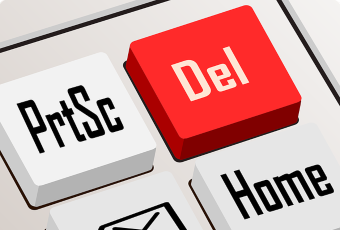 red delete key on keyboard